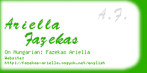 ariella fazekas business card